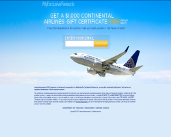 Get a $1000 Continental Airlines Gift Certificate For Free!