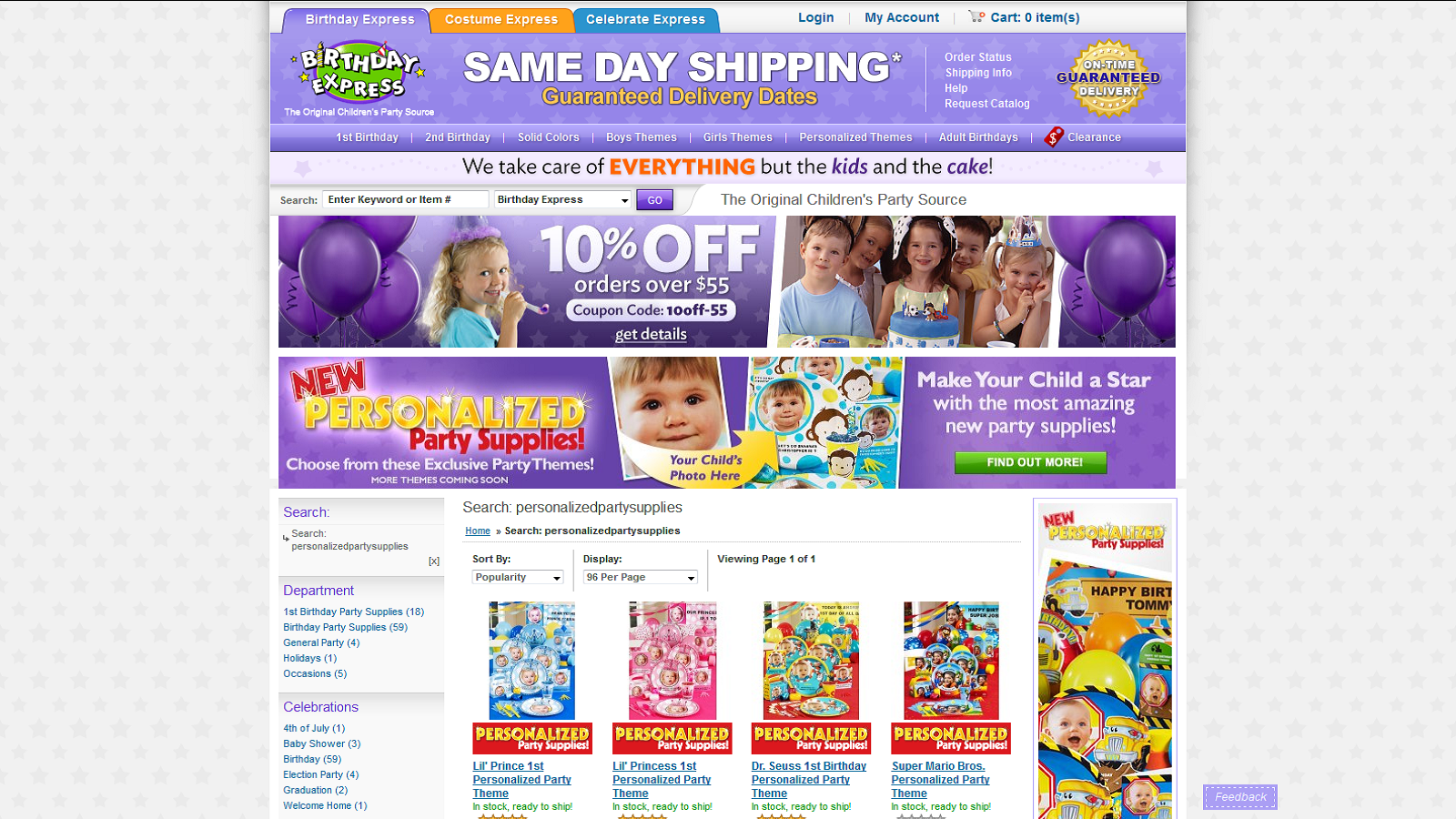 Save 10% On Personalized Birthday Party Supplies!